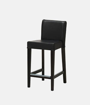 Bar stool with backrest, brown-black