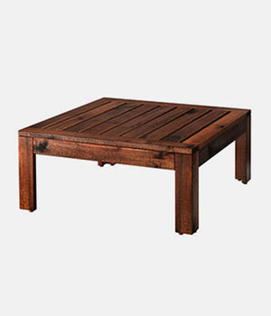 Table/stool section, outdoor, brown stained