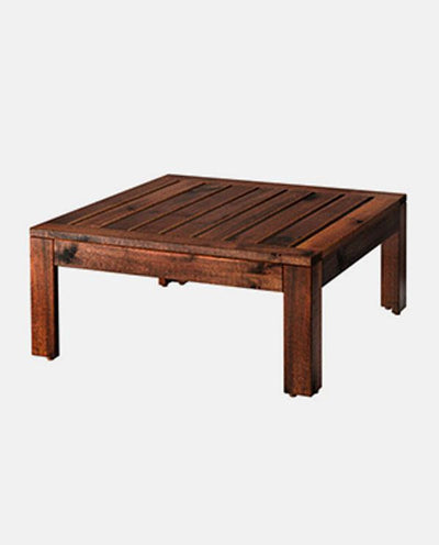 Table/stool section, outdoor, brown stained