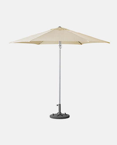 Umbrella with base, tilting beige, gray
